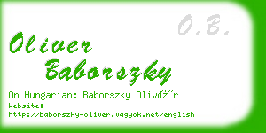 oliver baborszky business card